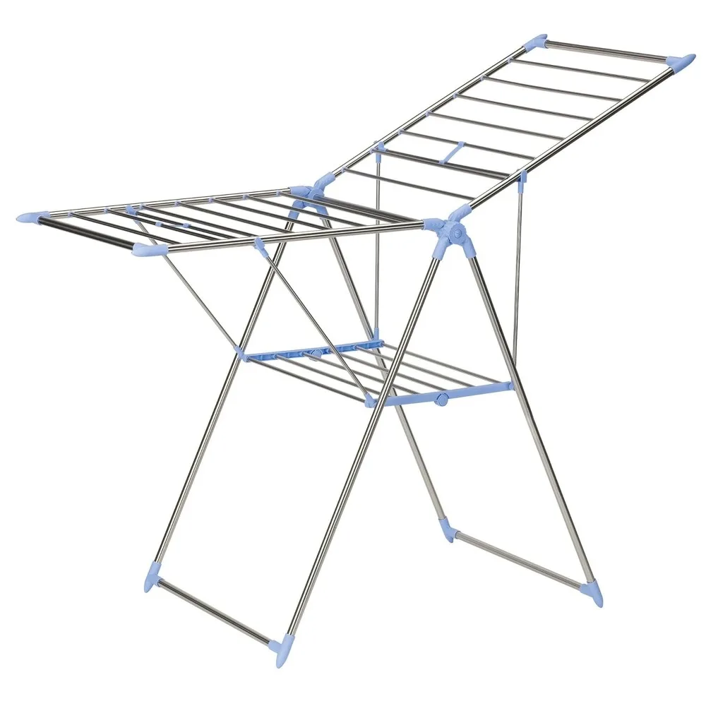 

Collapsible Adjustable Gullwing Metal Clothes Drying Rack, Grey - 44 Feet Drying Space