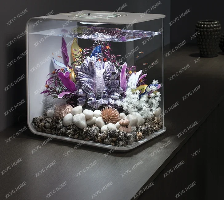 30l Desktop Creativity Acrylic Fish Tank Mini Ornamental Rectangular Aquarium Ecological Change Water