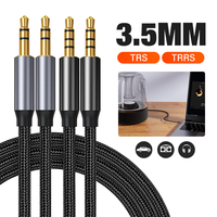 3.5mm To 3.5 mm TRS/TRRS 3/4 Pole Aux Cable For Mobile Phone Headphone Car HIFI Audio Connector Jack Auxiliary Wire 0.5m 1m 2m