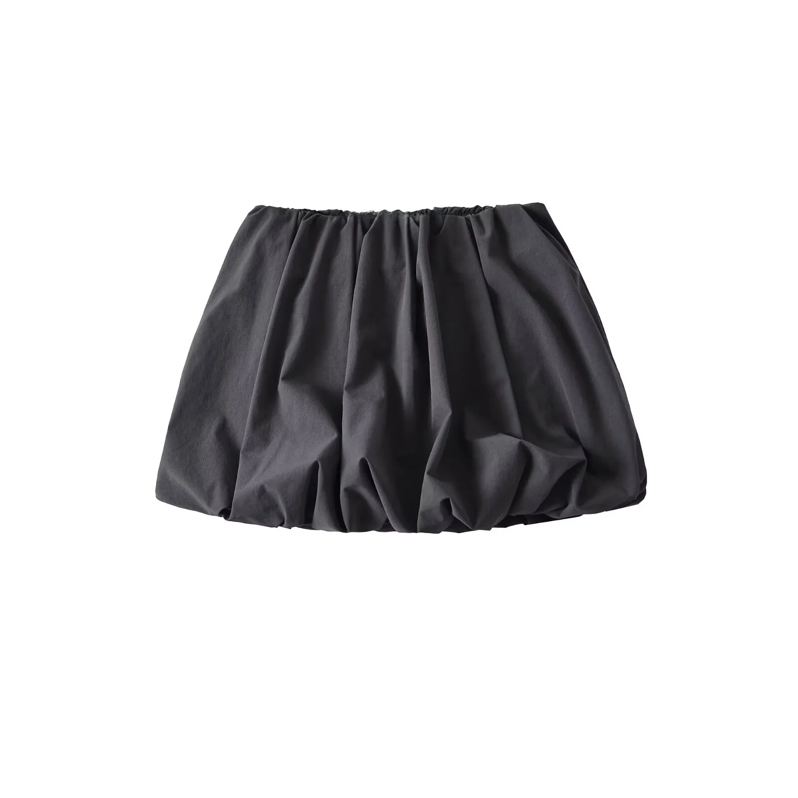 光を遮るAラインミニスカート レディース パフスリーブ 花柄スカート ゴムウエスト ストリートスタイル ナイロン生地 スタンダードフィット 夏 2025