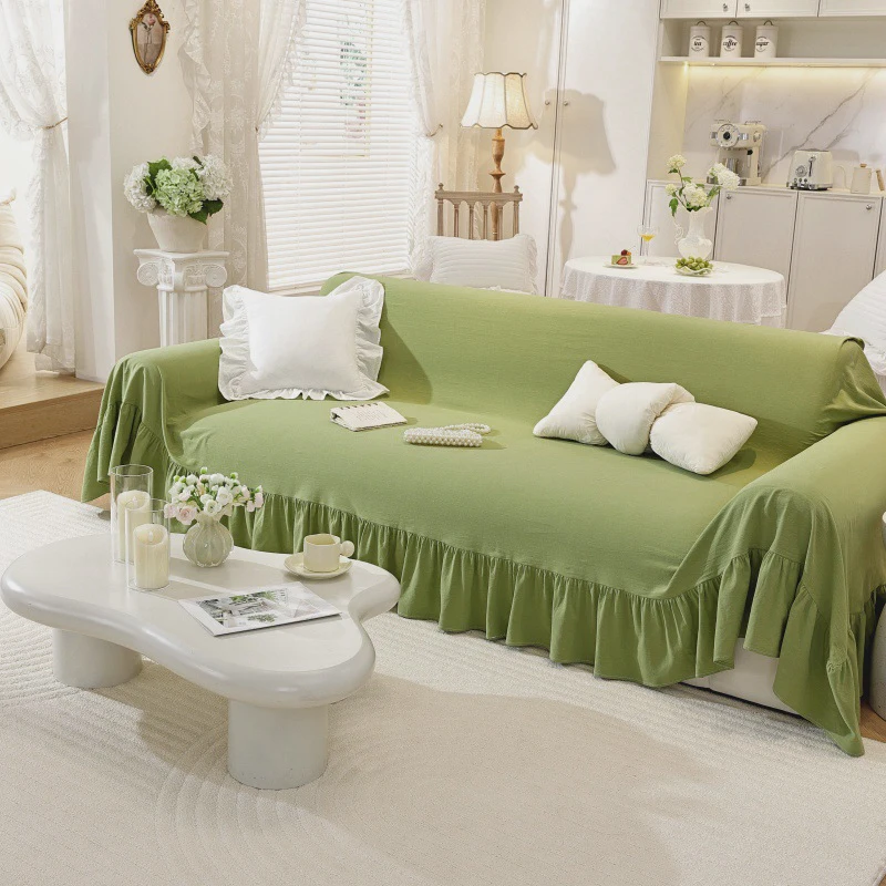 100% Cotton White Beige Sofa Cover Solid Color Washable Slipcovers for Living Room Outdoor Soft Non Slip Couch Covers for Sofas