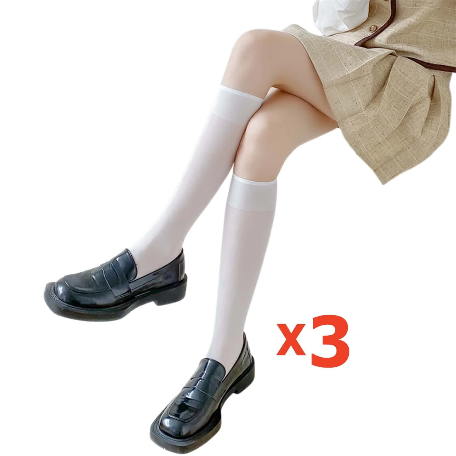 Women Crystal Socks Summer Thin Sheer Calf Socks Transparent Ladies Ankle Stockings Glass Silk 3Pairs