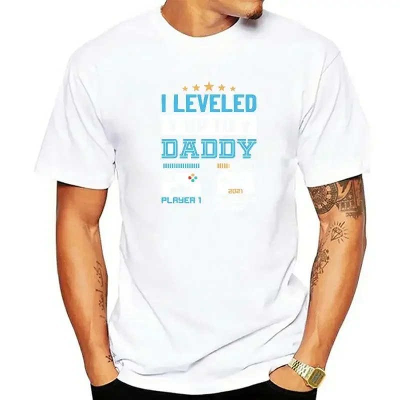 Street Faddish Print Tshirt I Leveled Up To Daddy 2024 Funny Soon  Be Dad Gift T-Shirt ps Men Tees