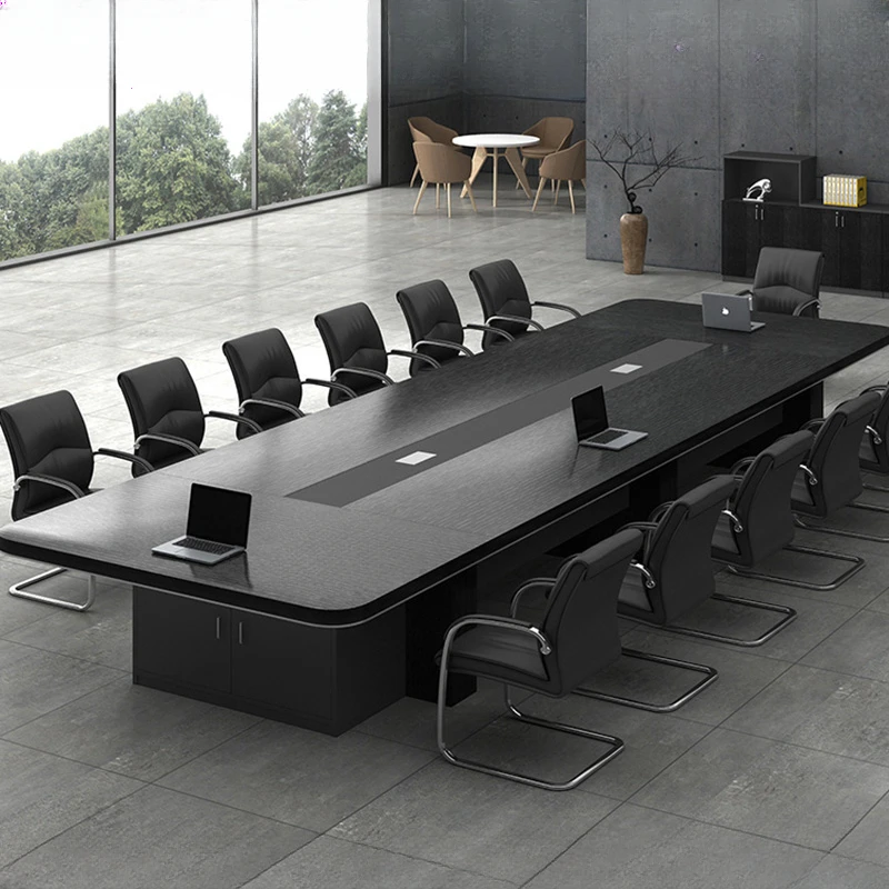 Simplicity Black Tables Luxury Computer Executive Study Meeting Table Nordic Wooden Tavolo Riunioni Office Desk Furniture OK50HY