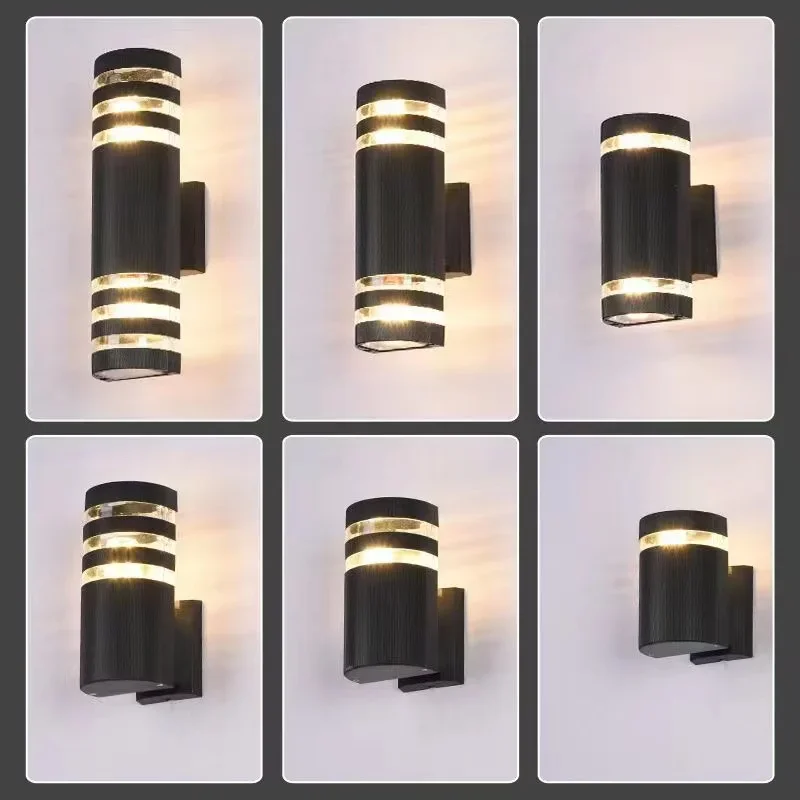 E27/GU10 Outdoor Lights Lighting Wall Light Waterproof Up Down Aluminum Garden Light Double Head Wall Lamp Corridor Lighting