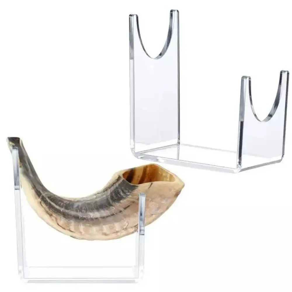 2Pcs/set Transparent Design Acrylic Display Stand Easy to Clean Elegant Shofar Bracket Stand Strong Acrylic U-shaped Rack Holder
