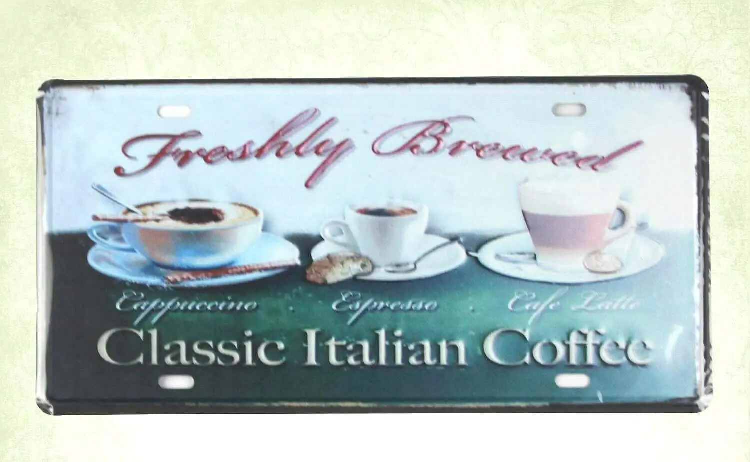 

Classic Italian Coffee tin Sign car Plate Metal Advertising Decor