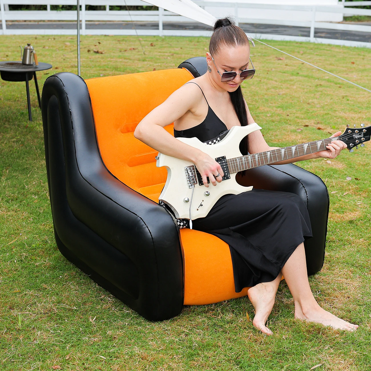 1PC Inflatable Sofa, Outdoor Air Couch for Camping, Double Size Inflatable Lounger, Air Mattress, Portable Sofa, Leisure Chair image 2