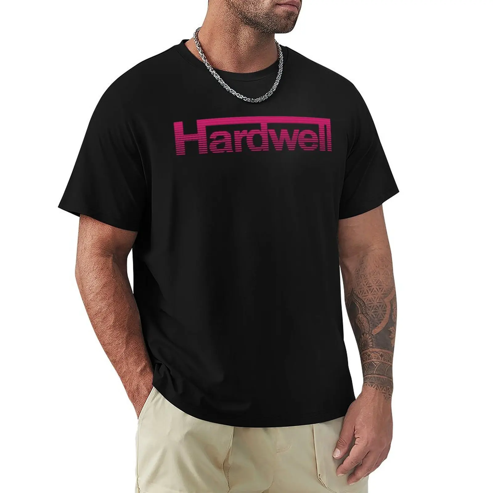 best selling pink horizontal stripes hardwell design T-Shirt Standard Fit Solid Tee Shirt