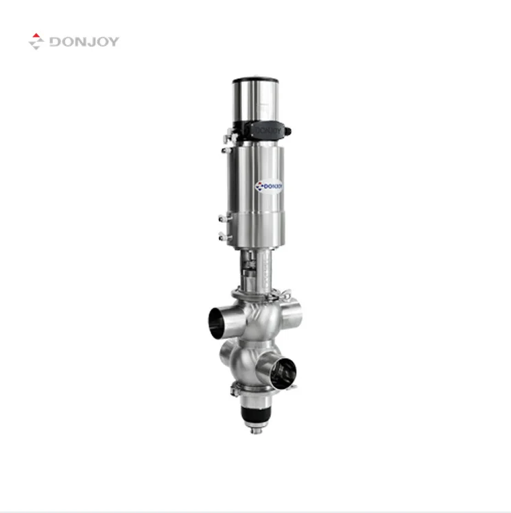 DONJOY SS316 seat lift double seat penumatic mixproof valve sanitary mixproof valve flow control valve