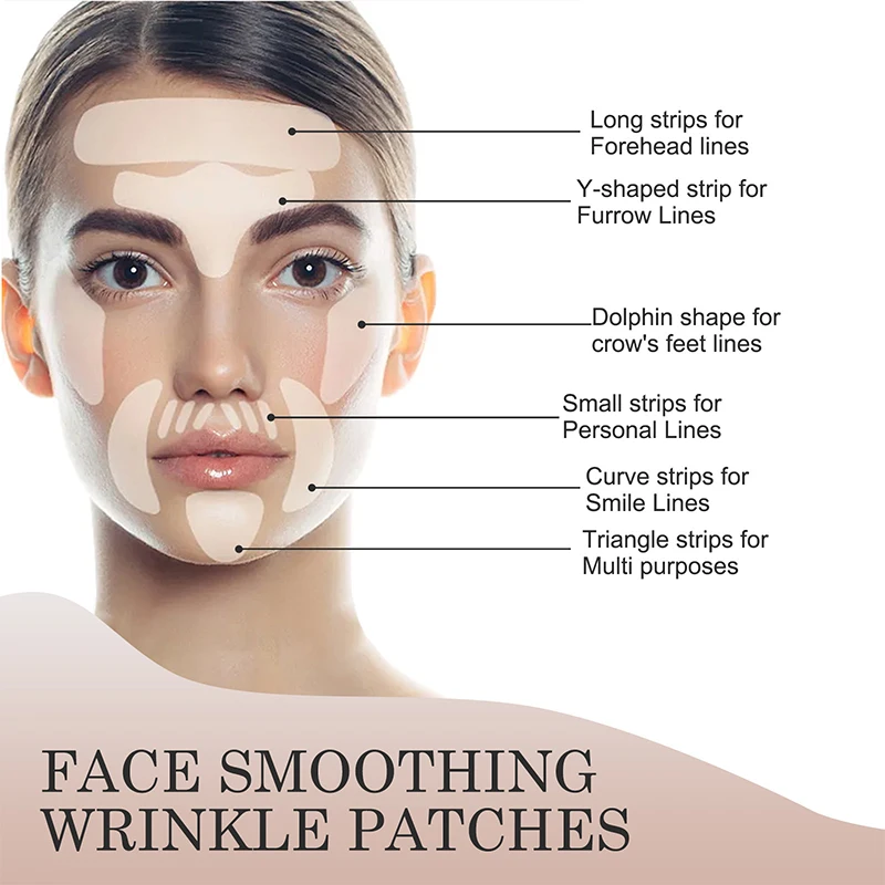 Reusable Face Wrinkle Remover Tapes Anti-Wrinkle Face Forehead Cheek Chin Sticker Anti Aging Face Skin Lifting Patches Tape