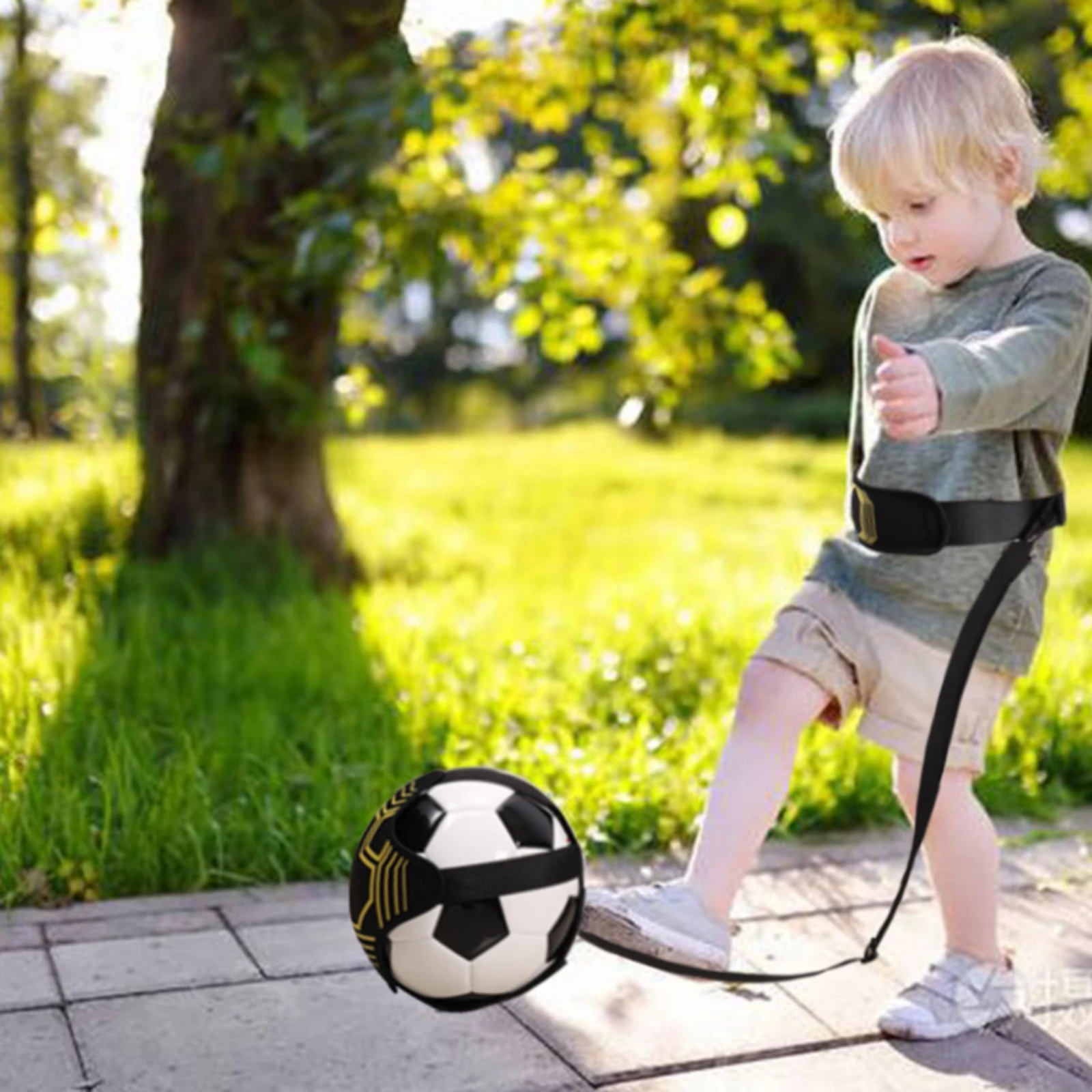 

Soccer Juggling Belt Geometric Print Football Training Belt Sports Gear Black