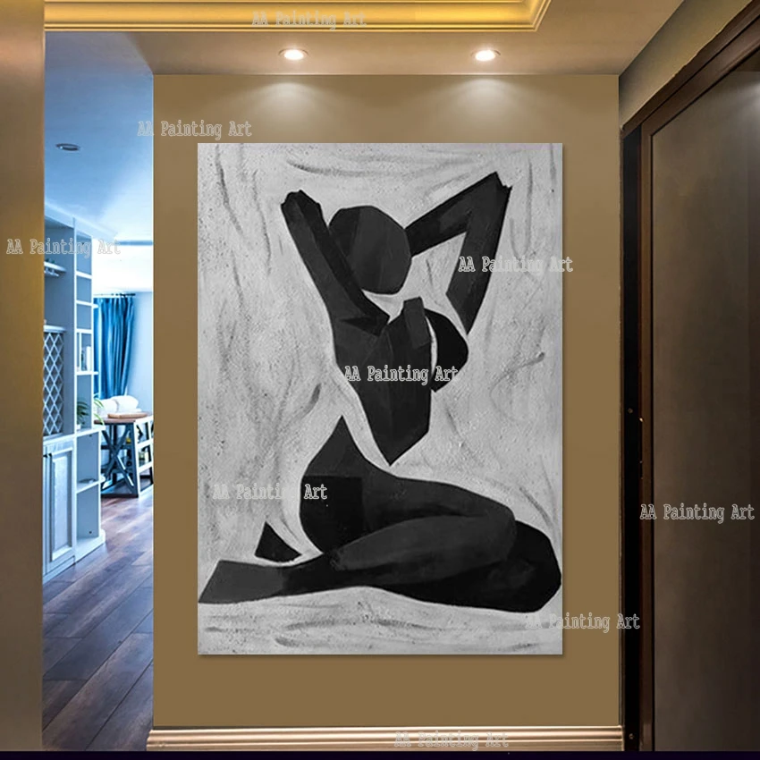 

Bar Decor Sexy Woman Body Canvas Picture Art Unframed Handmade Abstract Popular Oil Painting Creative Wall Hangings Poster Art
