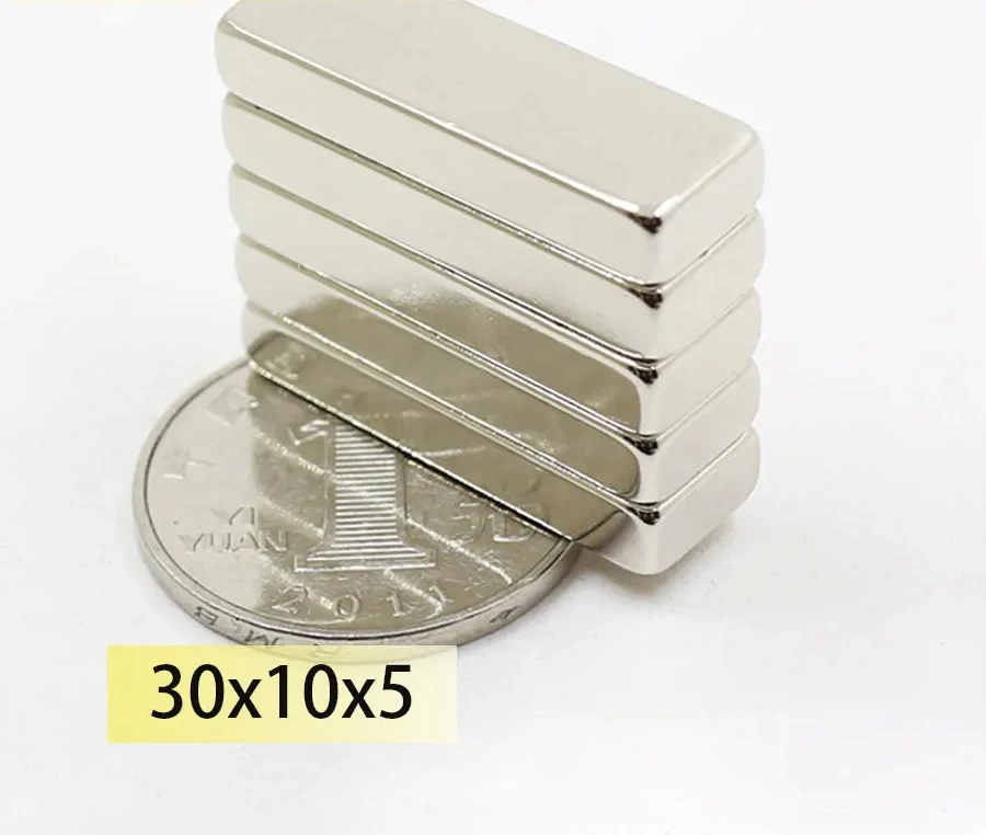 N52 30x10x5 NdFeB Block Neodymium 30*10*5 Motor Magnet Megnets Super Strong Permanent Magnetic Imane Bar 30x10 Search Magnets