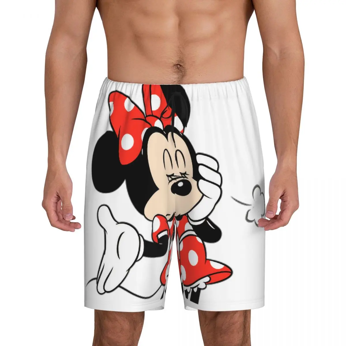 

Custom Print Men's Cartoon Animation Minnie Mouse Pajama Bottoms Sleepwear Pjs Sleep Shorts with Pockets