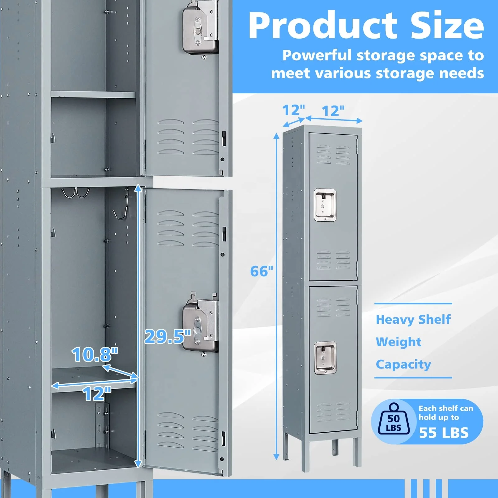 Office Storage Locker Home Steel Locker School Storage Organizer Standard Metal Locker