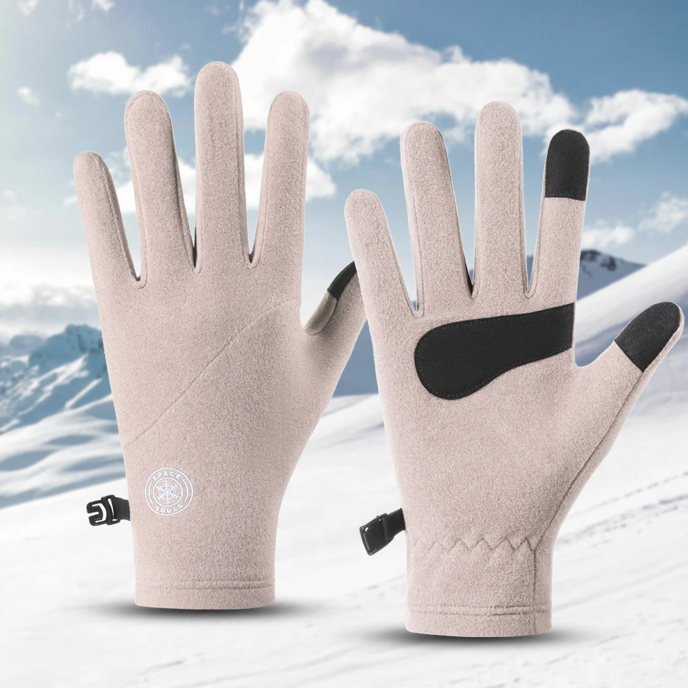 Herbst Winter männer frauen Dünne Weiche Warme Handschuhe Volle Finger Touchscreen Reiten Handschuhe Outdoor Sport Radfahren Lauf Handschuhe – Detail 1