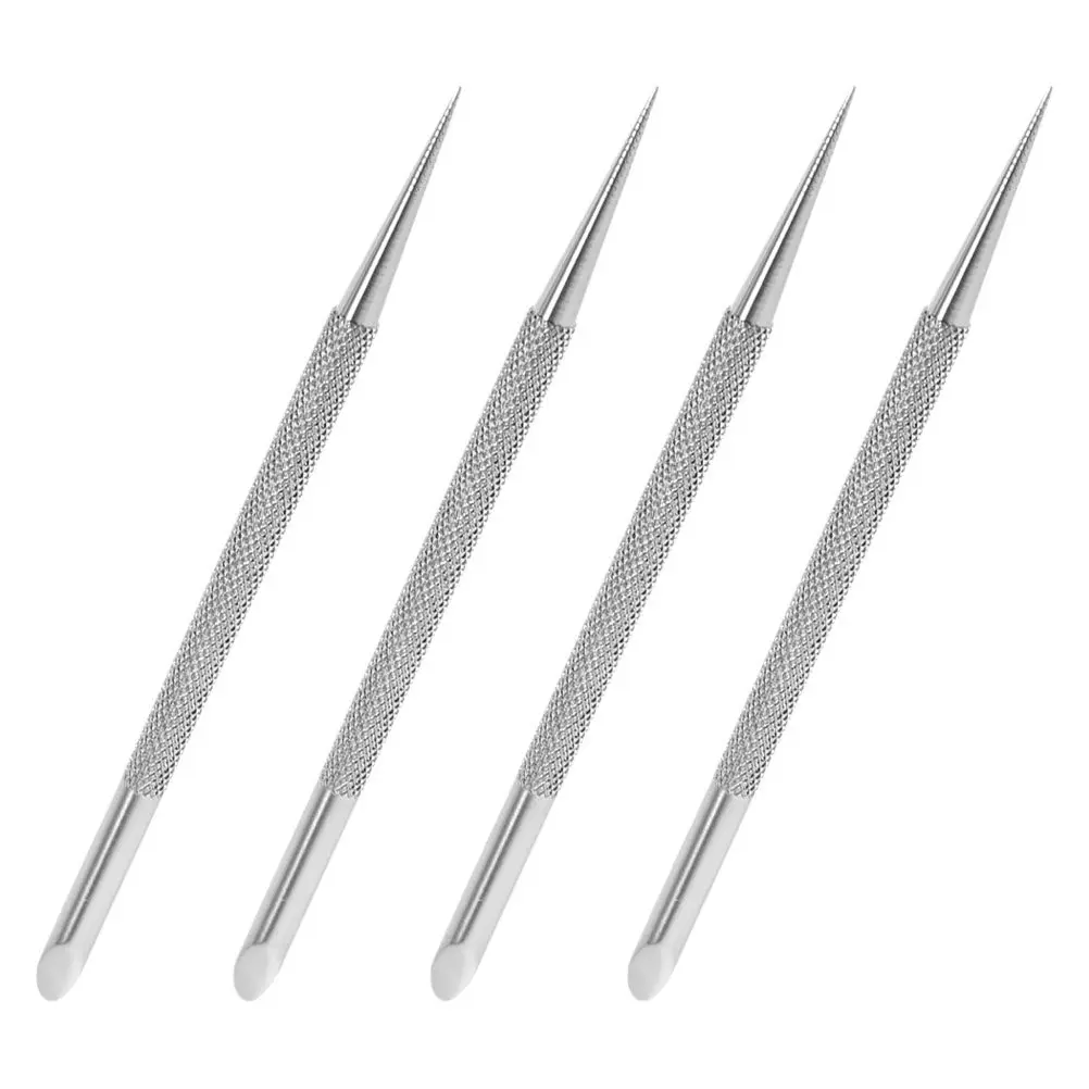 

4Pcs Stainless Steel Nail Art Dead Skin Pushers Dual Ended Cuticle Remover Manicure Pedicure Tool Portable for Salon and Home