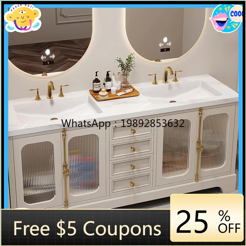 AB rock slab bathroom cabinet combination oak bathroom washbasin hand washbasin floor cabinet