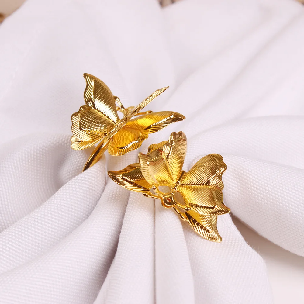 

60 Pieces/ LOT Napkin Holder Butterfly Napkin Ring Metal Wedding Party Gatherings Table Supplies Banquet Dinner Serviette Decora