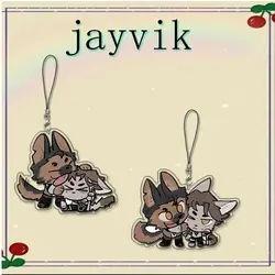 Jayvik Anime Keychain Women Mobile Phone Lanyard Acrylic Key Chain Man Key Ring Pendant Ornament Accessories Friend Gift