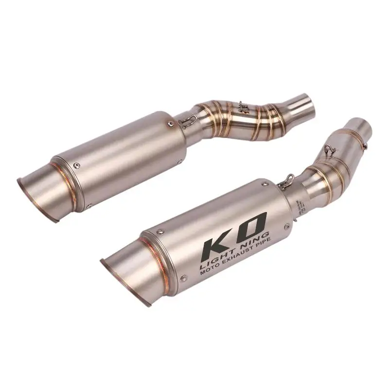 A Pair Exhaust Pipe For Kawasaki Z1000 10-21 Z1000SX Until 2019 Motorcycle Escape Muffler Mid Link Pipe Slip On With DB Killer