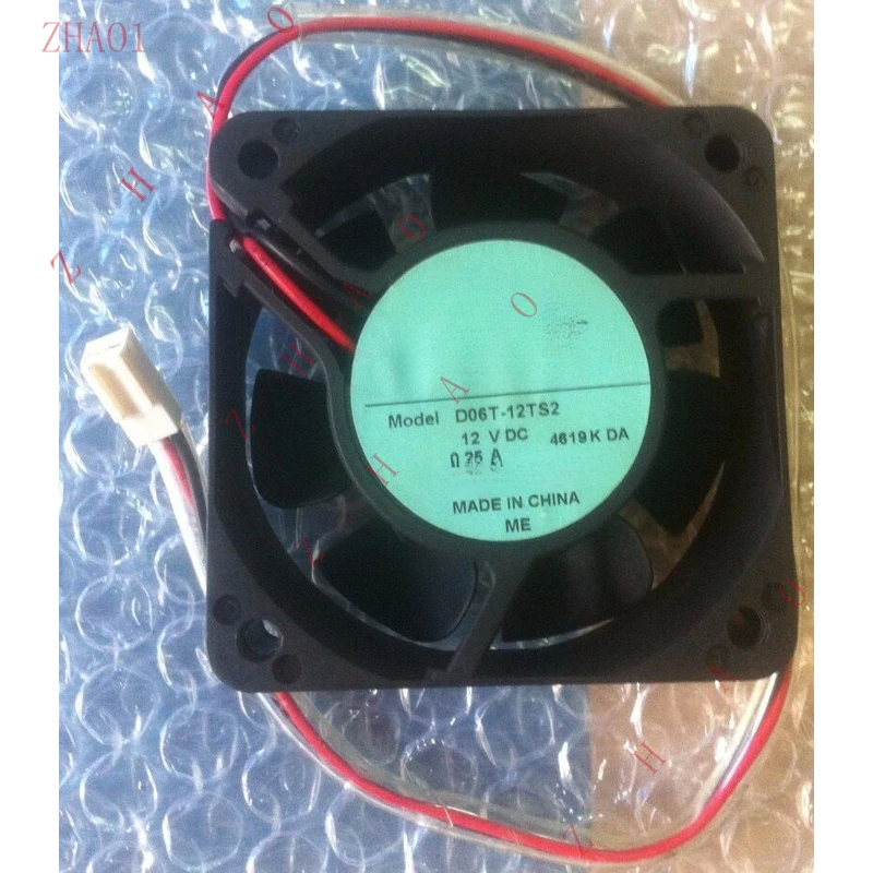 

Z 1PC for DC 12V 0.25A D06T-12TS2 6CM 2 Wire Cooling Fan 60*60*25mm