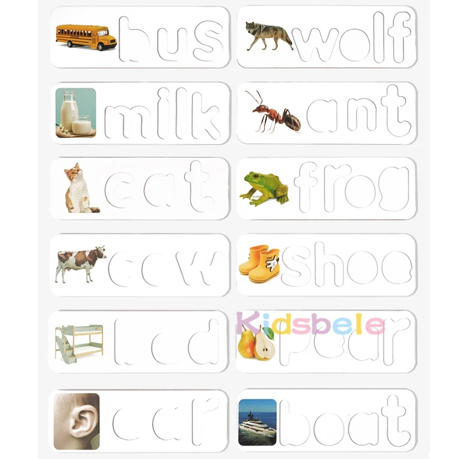 Wooden Alphabet Spelling Puzzle Toy for Toddlers Montessori Educational Word Learning Matching Game For Kids Boys Girls Gift