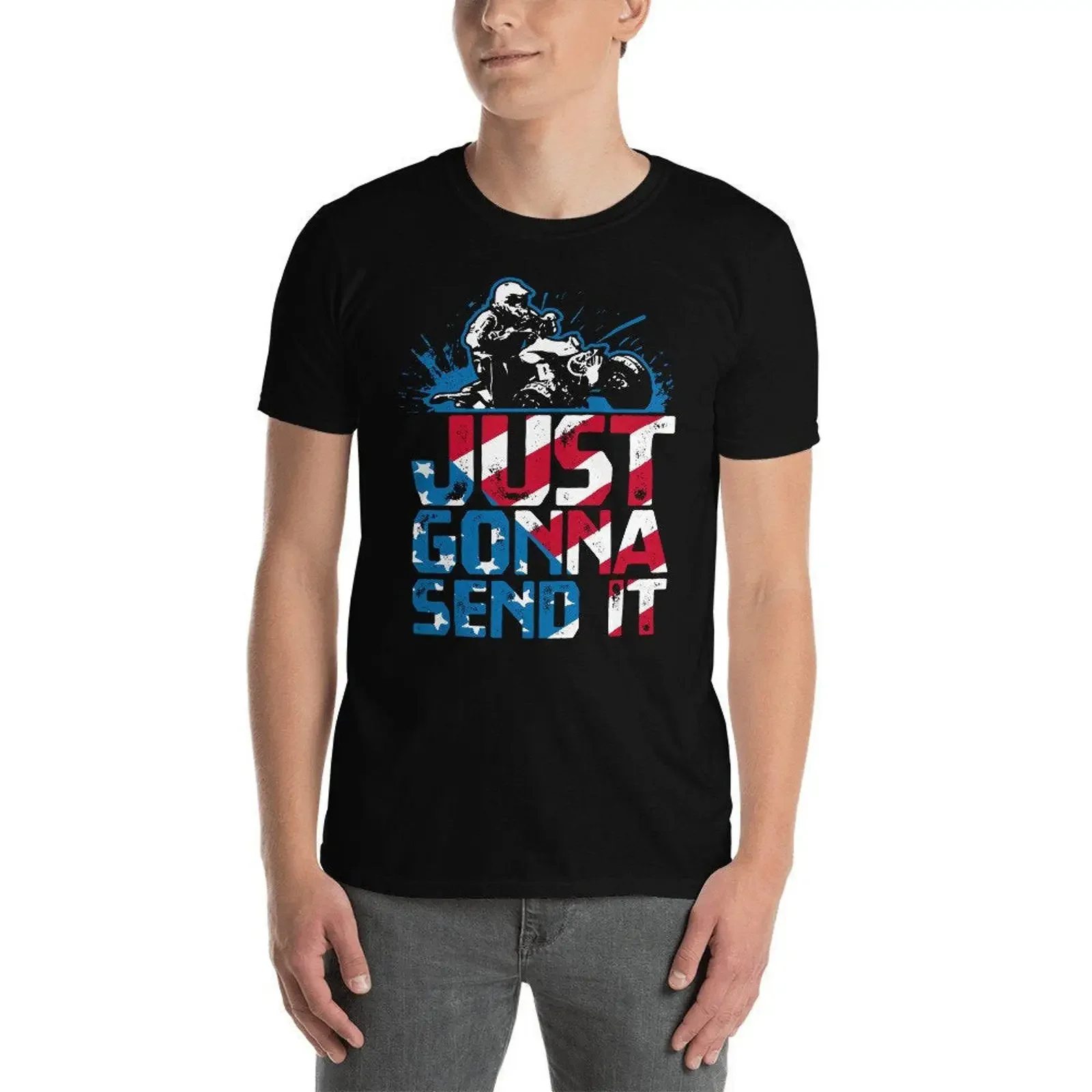 Just Gonna Send IT T Shirt Four Wheeler Patriotic American Flag Quad ATV vintage Washed graphic designer clothes Breathable