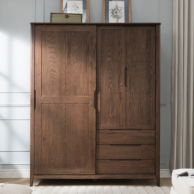 

American sliding sliding door bedroom two doors storage wardrobe