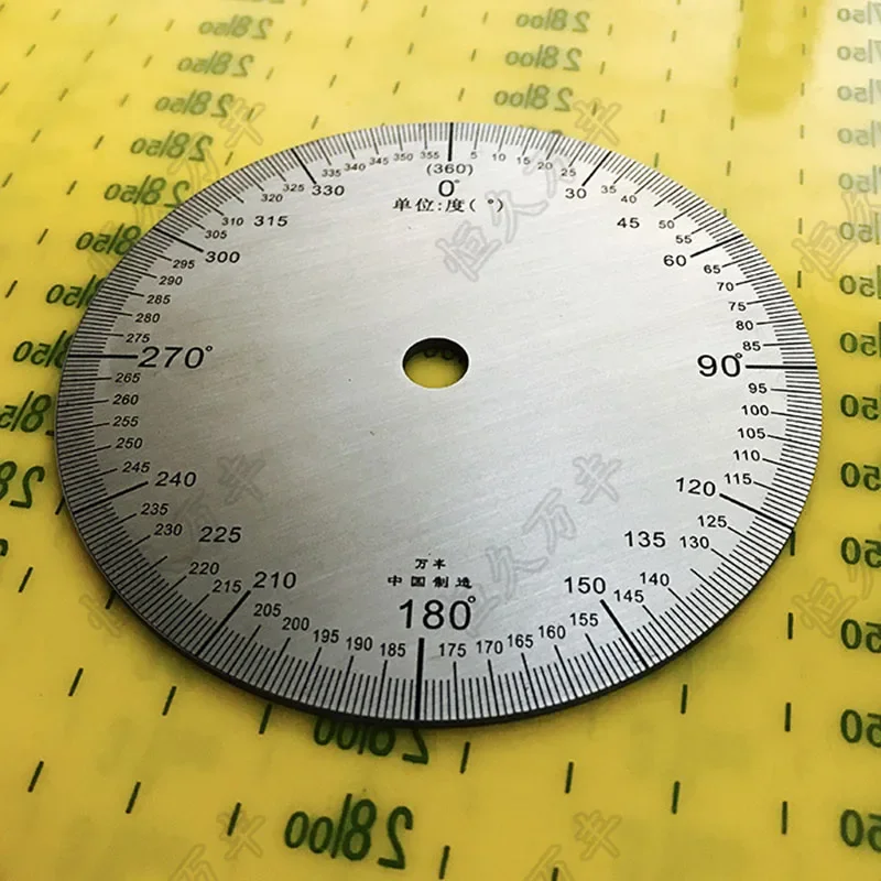 

Stainless steel decorative plate Diameter:90mm inner hole:8mm thickness:2mm 360 degree Stainless steel dial scale disc