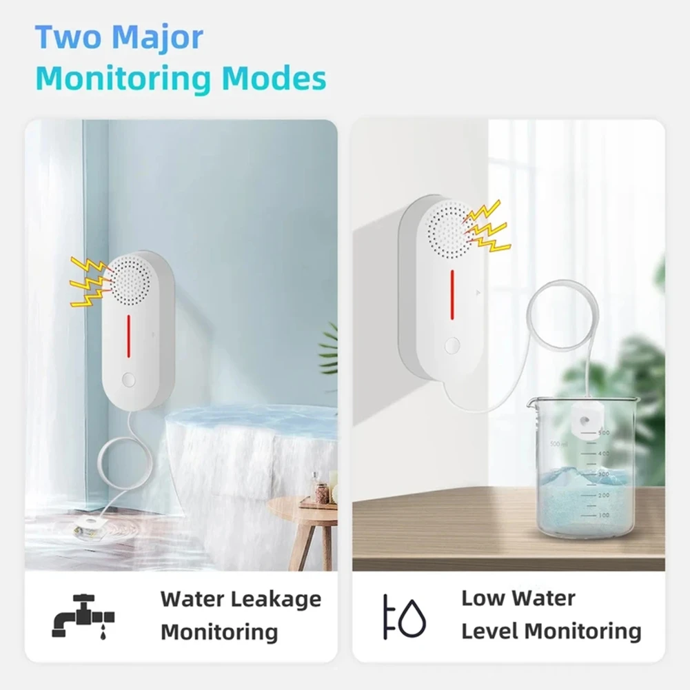 A93E-Smart Life App Compatible Tuya Wifi Water Leakage Sensor Protection Alarm Detector With Integrated Siren Detection