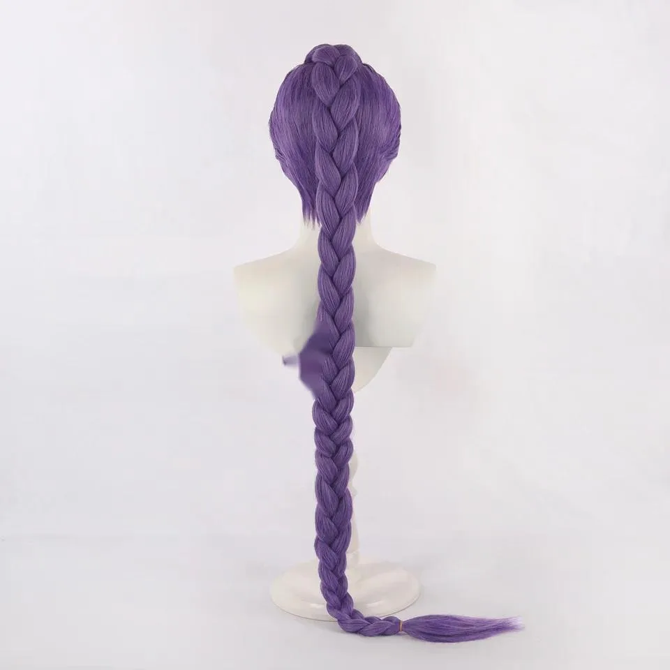 Anime Kpop HUNTRIX Rumi Cospaly Wig Demon Hunter Hair Volume Violet Long Hair Ponytail For Hallowmas Party Adult Women Men