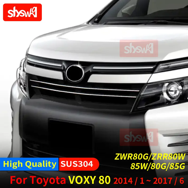 Led Bumper Grille Trim For Toyota Voxy 80 2014+ Blue light / White light / Chrome Decorative Car Stlying Exterior Accessories