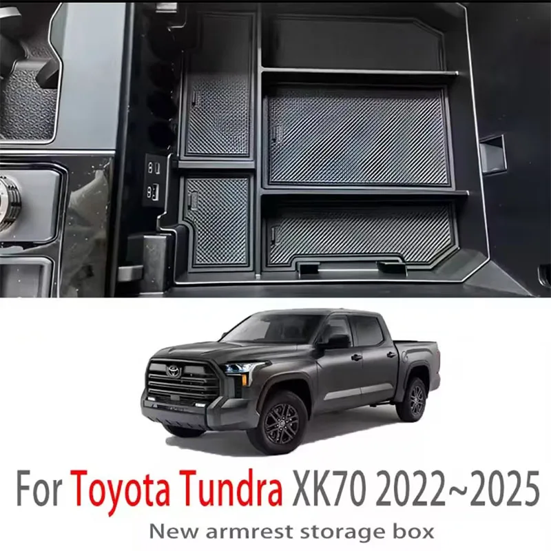 Car Accessories For Toyota Tundra XK70 2022~2025 Center Console Armrest Storage Box Multifunctional Storage Auto Interior Parts