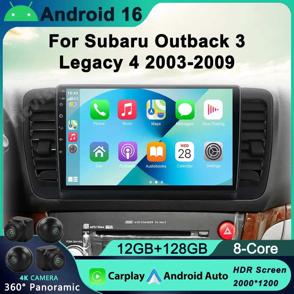 

Android 16 For Subaru Outback 3 Legacy 4 2004 2005 2007 2008 2009 Car Radio Multimedia Video Player GPS Navigation DVD IPS 2Din