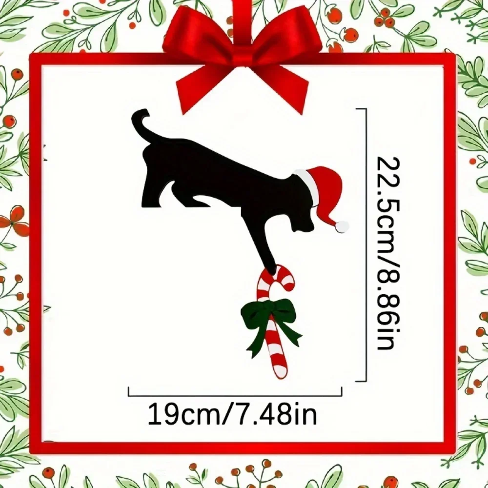 Splendid Dog Shaped Christmas Door Corner Decor – Rustic Faux, Majestic for Holiday Ambiance and Party Grandeur.”