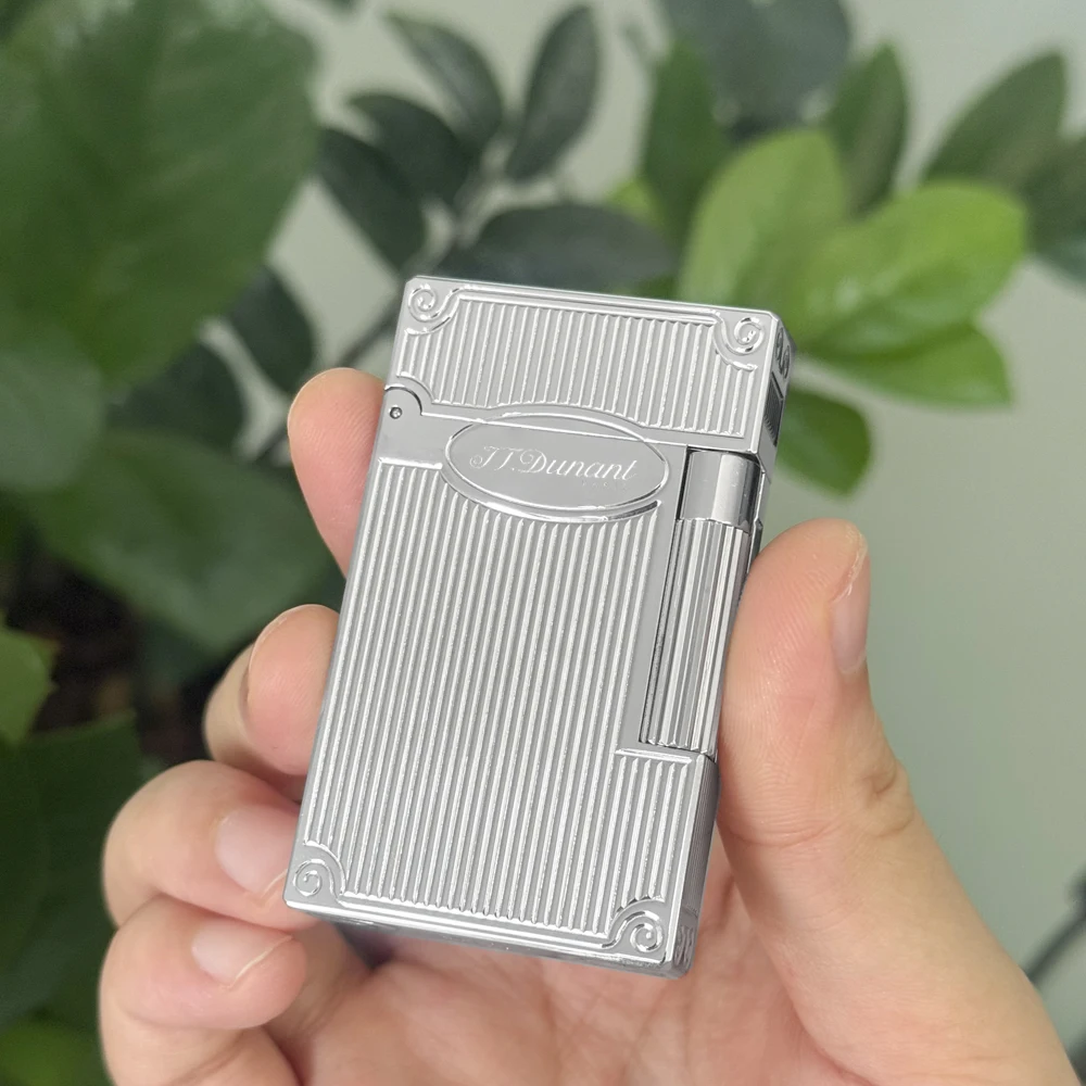Classical Metal Gas Lighter Brand L2 Bright Ding Sound Smoking Cigarette Tools for Men Gifts Refillable