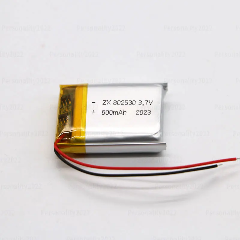 802530 LI PO Battery 3.7V 600mAh Lithium Polymer Batteries for Vaporiser Recorder Speaker Hearing Aid Laser Pointer Toys E-book