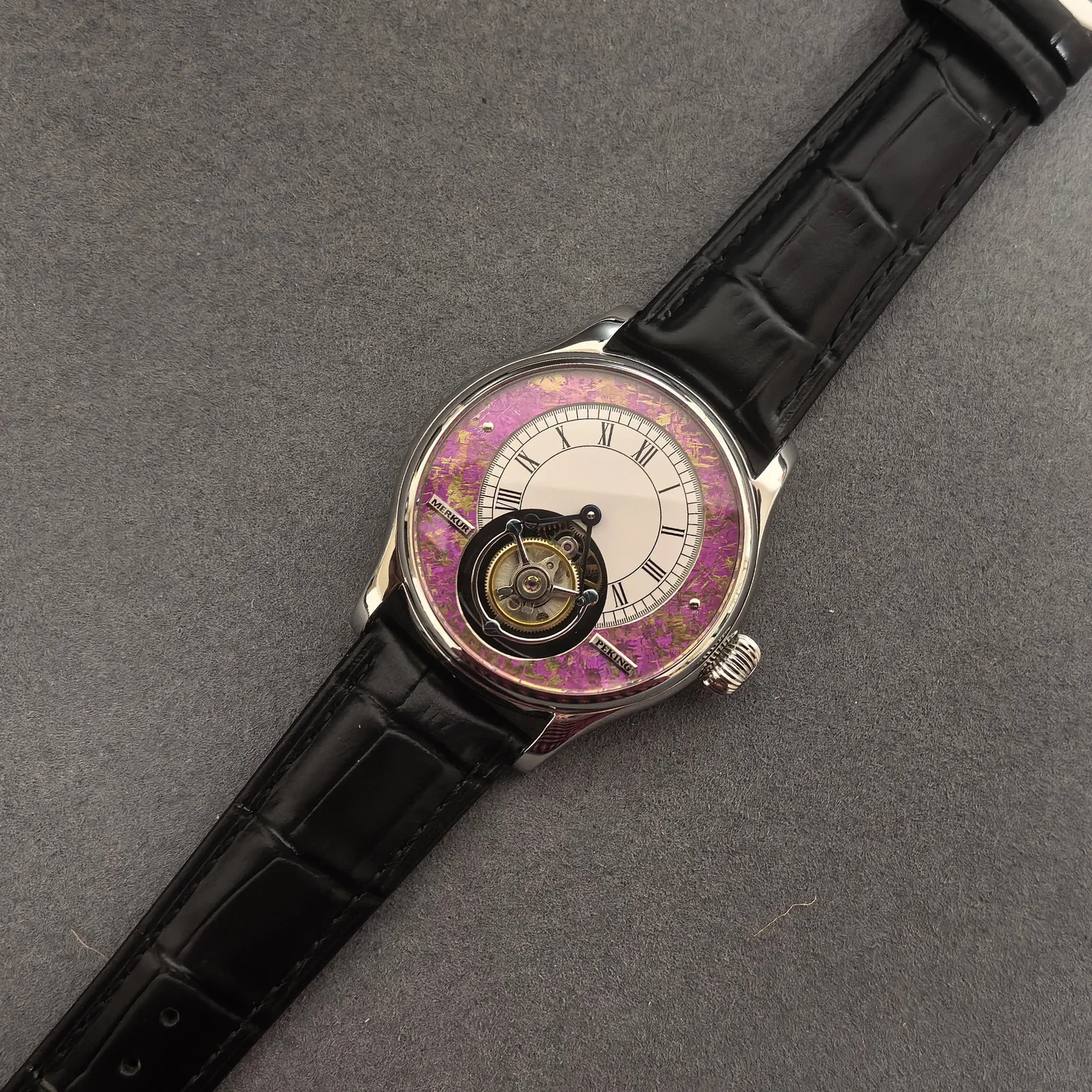 

Мужские часы PIERRE PAULIN с турбийоном, 42 мм, механические наручные часы, сапфировое стекло, водонепроницаемость 30 м, циферблат с кристаллами