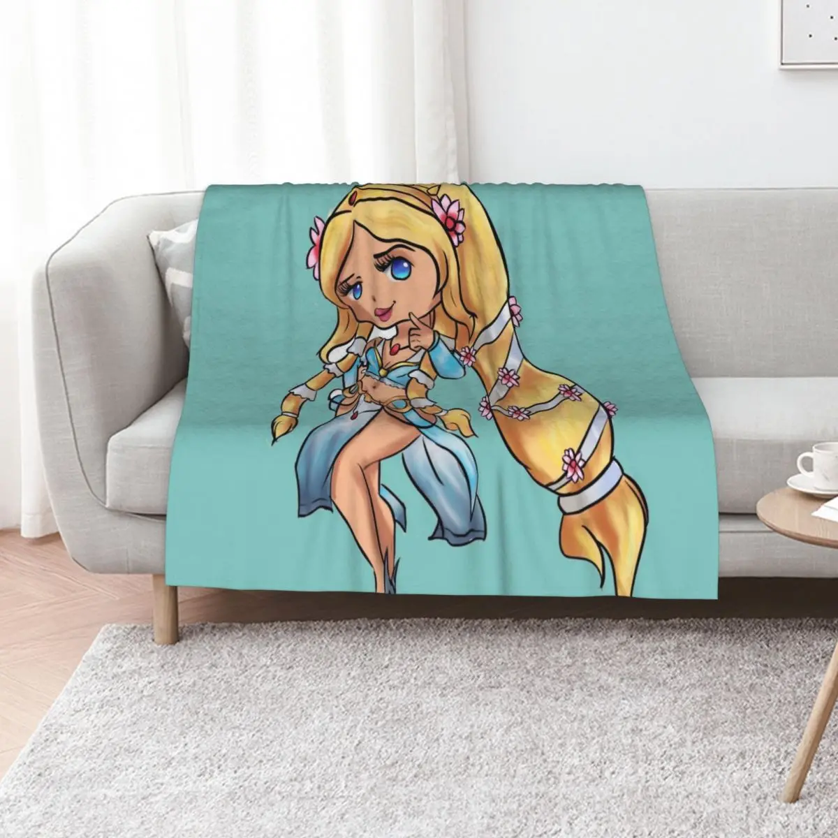 Chibi Aphrodite Throw Blanket Weighted Cute Stuffeds Thin Camping Thins Blankets
