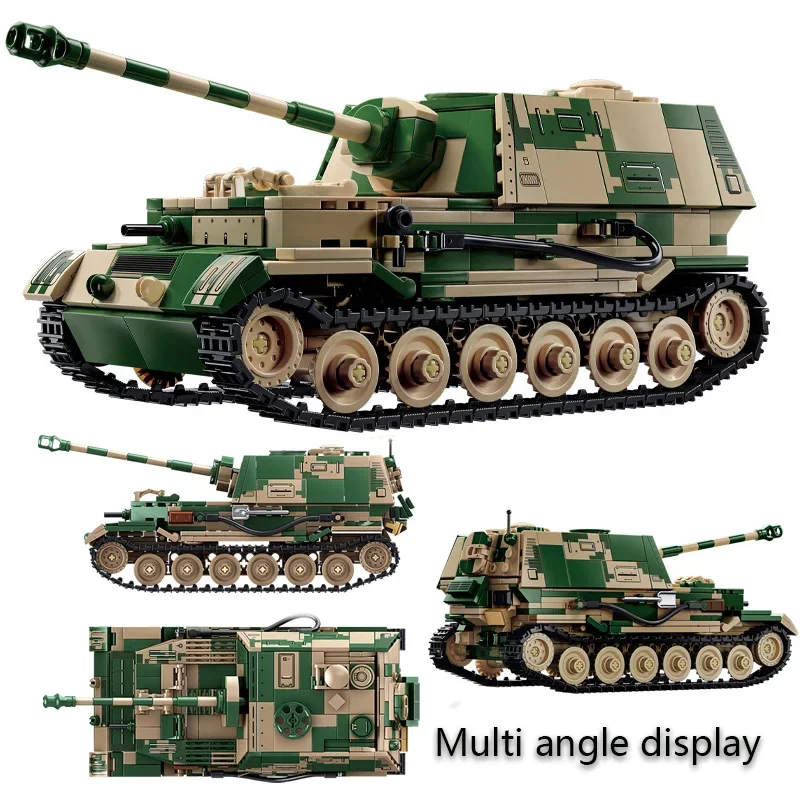 Military Classic Model Elephant Tank Destroyer Collection Ornament Building Blocks Bricks New Year Toys