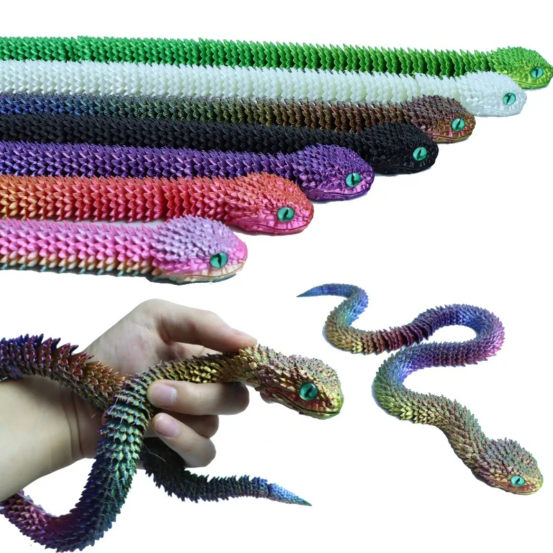 3D printed viper decoration, figures with movable  animal models that can swing