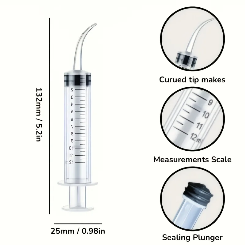 1 مجموعة/4 قطعة عينة سائلة توزيع حقنة بلاستيكية؛ موزع 12 مل لوشن/غسول للعناية بالبشرة بفوهة منحنية #5