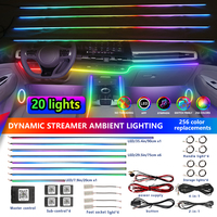 APP Remote Control 64 Colors RGB Car Ambient Light Interior Acrylic Guide LED Strip Decor Lamp Kit