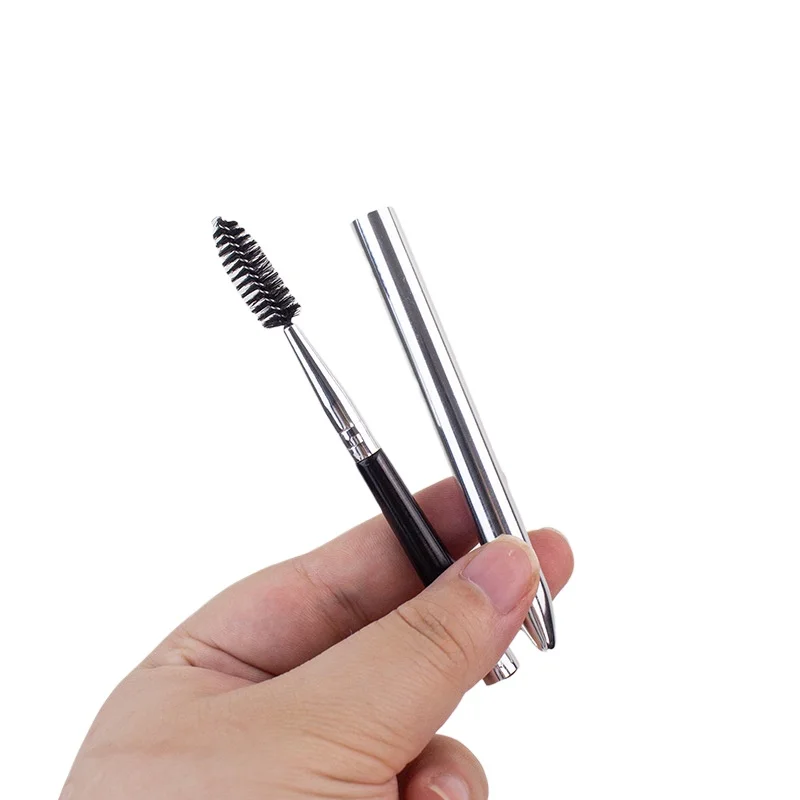 Pennello per trucco ciglia retrattile in oro Mascara portatile Bacchetta a spirale Applicatore Spooler Estensione ciglia portatile Cosmetico islav