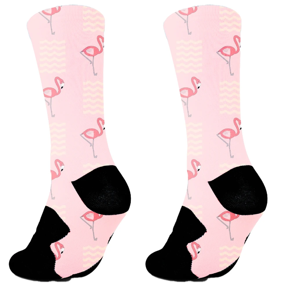 Chaussettes Harajuku pour hommes et femmes, art imprimé, animal de dessin animé drôle, équation de chat et de papillon, mode colorée