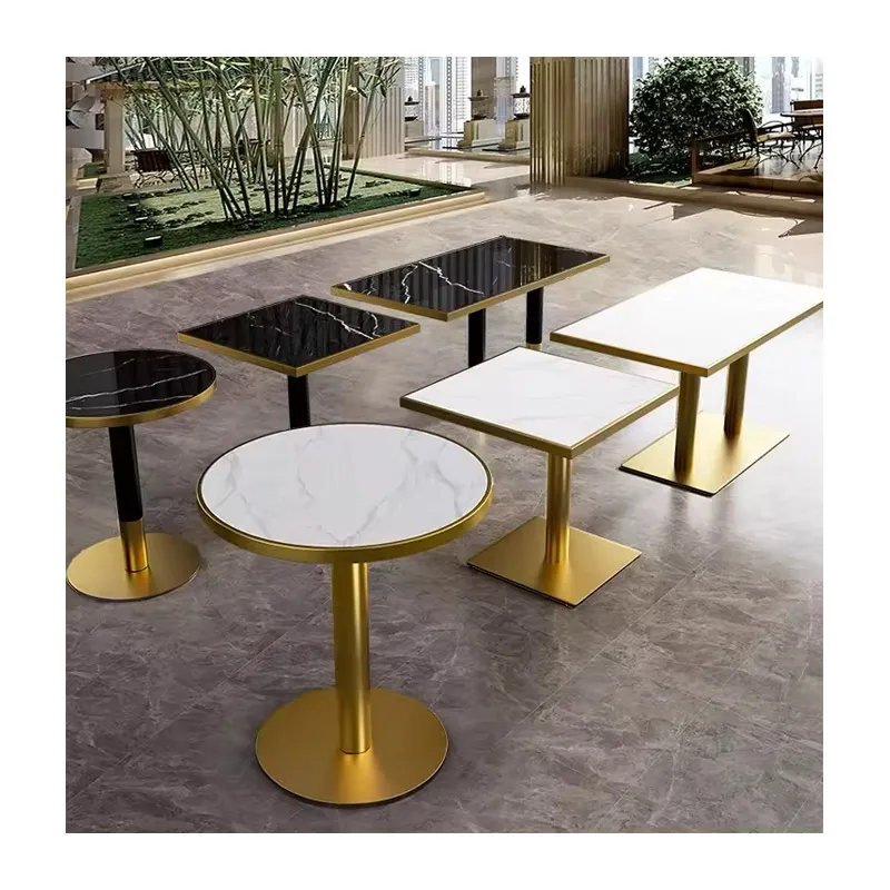 

Free Sample Commercial Furniture Dinner Wooden Marble Kitchen Dining Metal Wood Restaurant Table With Chair