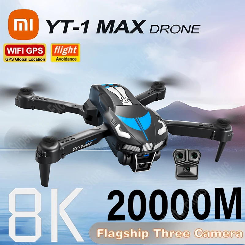 Xiaomi YT11 الطائرة بدون طيار 8K HD ثلاثة كاميرا فرش السيارات 5G WIFI FPV تحديد المواقع التدفق البصري تجنب العوائق RC الطائرة بدون طيار 20000M