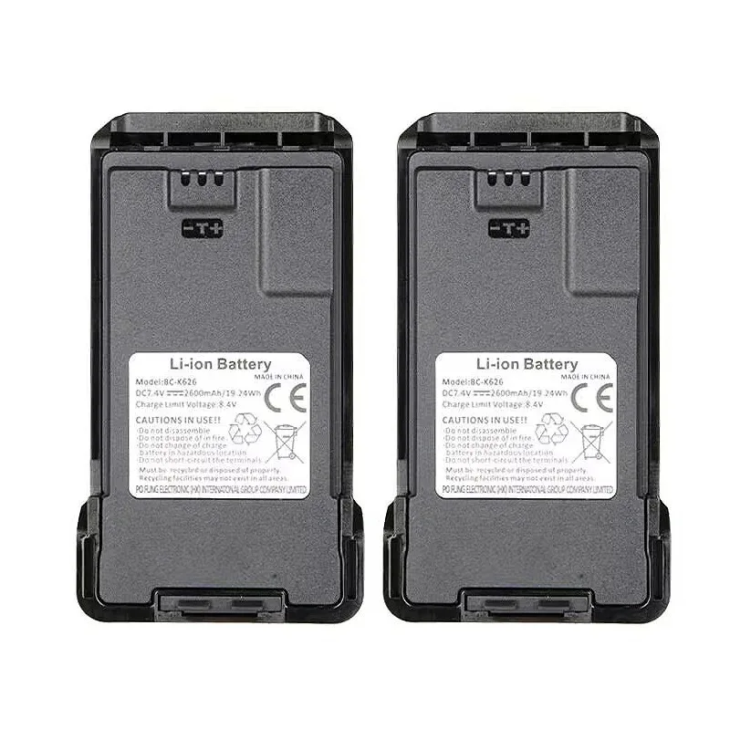 7.4V 2600mAh BAOFENG Walkie Talkie UV-K6 Battery Support Type-C Charging BC-K626 Li-ion Battery UV-K61 UV-K62 Extra Battery